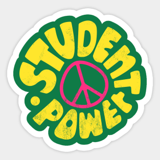 Vintage 1960's Peace Student Power (Color) Sticker